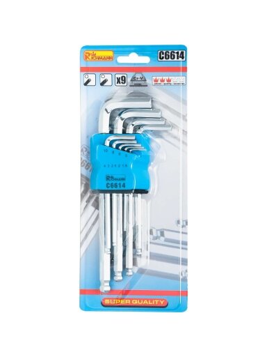 Richmann Šešiakampiai raktai 1,5 - 10 mm, 9 vnt.