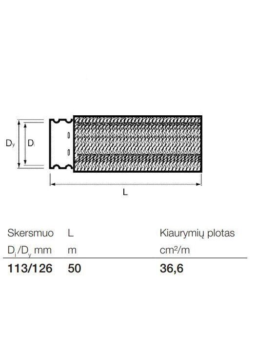 Rievėtas drenažo vamzdis su geotekstile Wavin, Ø 113/126 mm, 1 m 2 Rievėtas drenažo vamzdis su geotekstile Wavin, Ø 113/126 mm, 1 m 2