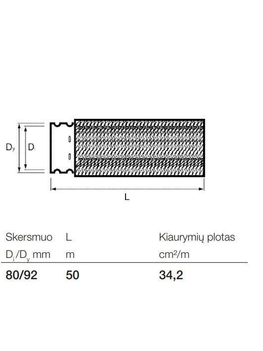 Rievėtas drenažo vamzdis su geotekstile Wavin, Ø 80/92 mm 2