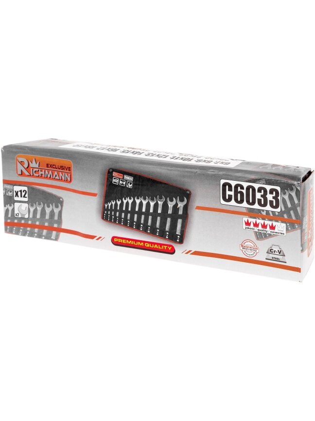 Richmann Atvirų raktų rinkinys 6 - 32 mm, 12 vnt. 7 Richmann Atvirų raktų rinkinys 6 - 32 mm, 12 vnt. 7