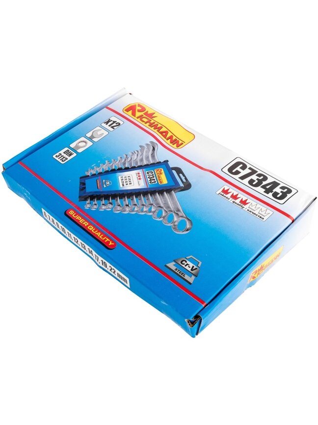 Richmann Kombinuotų raktų kompl. 6-22 mm, 12 vnt. 4 Richmann Kombinuotų raktų kompl. 6-22 mm, 12 vnt. 4