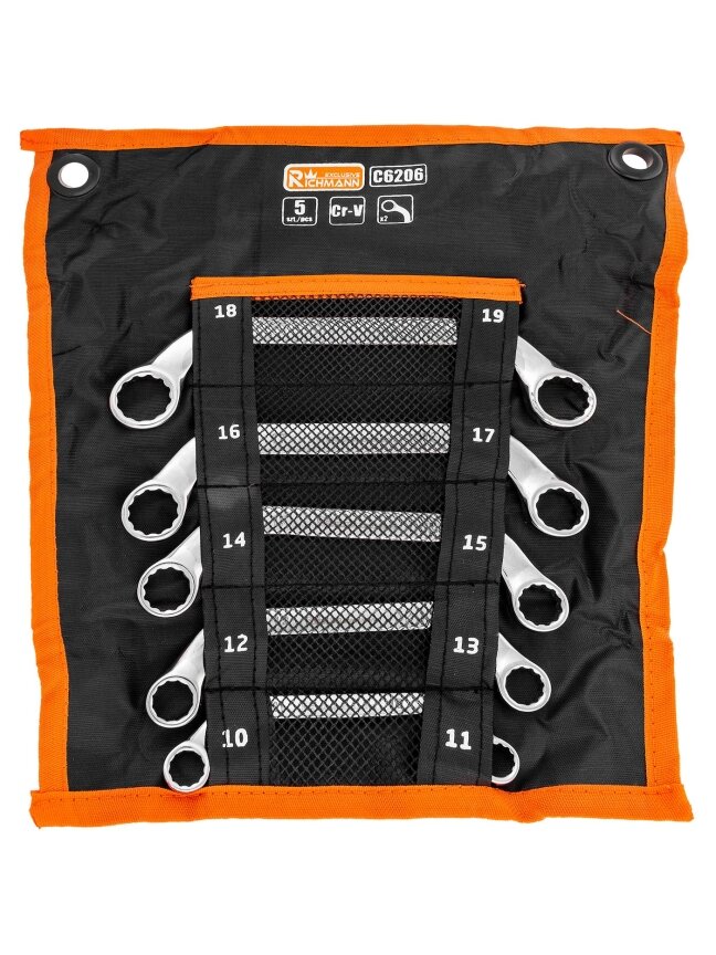 Richmann Lenkti raktai 10 mm - 19 mm, 5 vnt. Richmann Lenkti raktai 10 mm - 19 mm, 5 vnt.