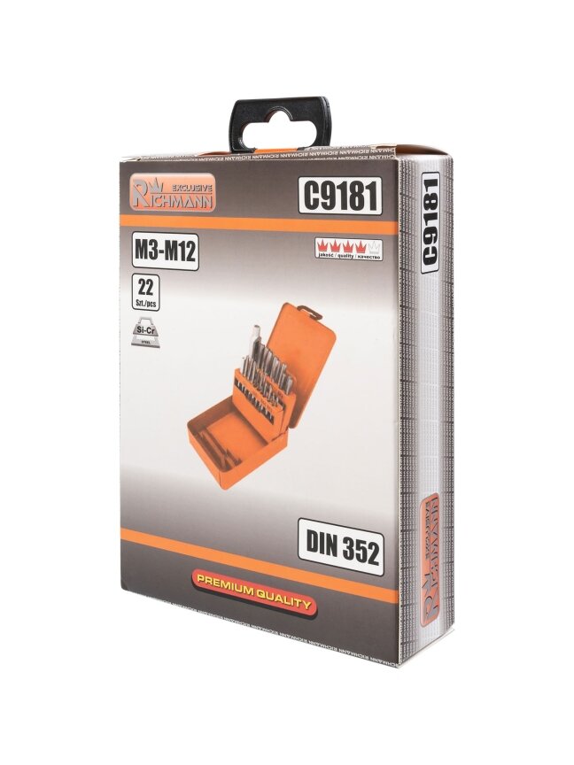 Richmann Sriegiklių rinkinys M3-M12, 22 vnt. 3 Richmann Sriegiklių rinkinys M3-M12, 22 vnt. 3