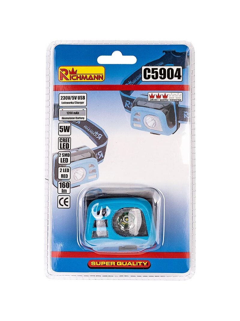 Richmann Įkraunamas galvos žibint. „RICHMANN" 5 W 5