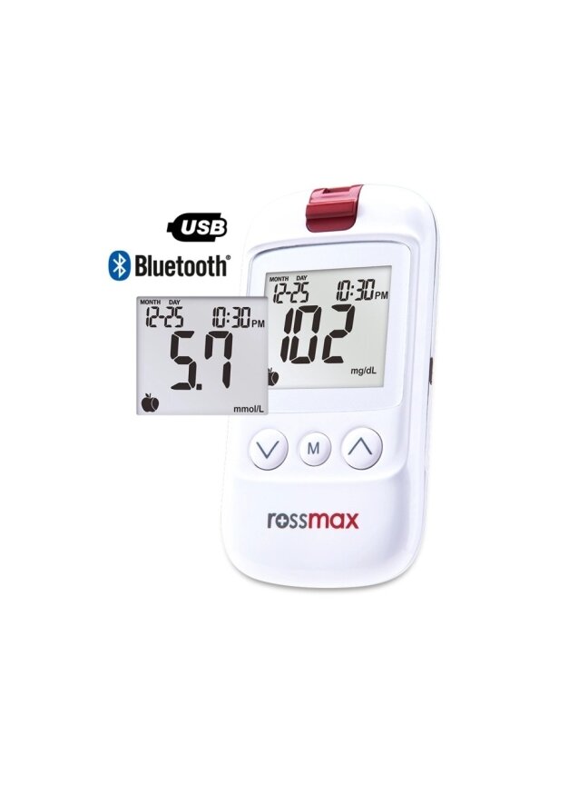 Gliukozės kiekio kraujyje matavimo prietaisas Rossmax HS200 BT 2 Gliukozės kiekio kraujyje matavimo prietaisas Rossmax HS200 BT 2