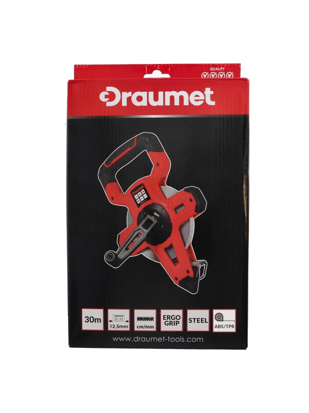 Ruletė geodezinė (plienas) II klasė DRAUMET | 30mx12.5mm 1