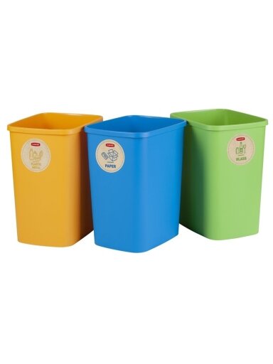 Rūšiavimo šiukšliadėžių rinkinys ECO FRIENDLY, 3 × 25 l