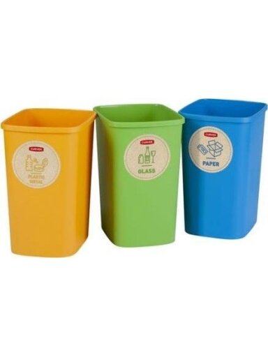 Rūšiavimo šiukšliadėžių rinkinys ECO FRIENDLY, 3 × 9 l