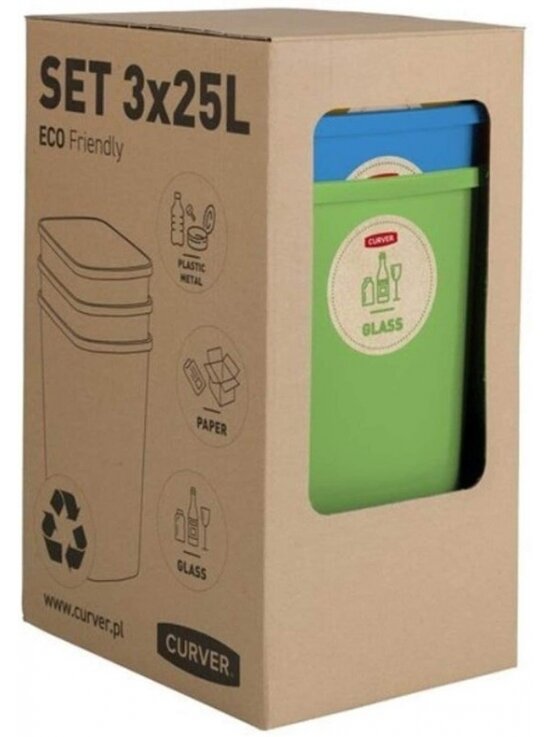 Rūšiavimo šiukšliadėžių rinkinys ECO FRIENDLY, 3 × 25 l 2 Rūšiavimo šiukšliadėžių rinkinys ECO FRIENDLY, 3 × 25 l 2