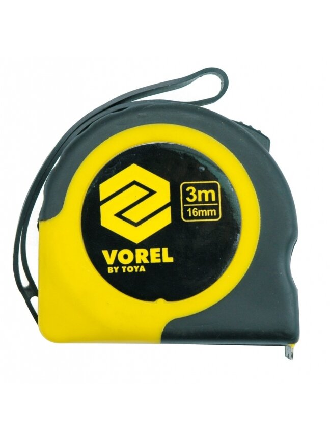 Ruletė geltona Vorel | 10m x 25 mm Ruletė geltona Vorel | 10m x 25 mm