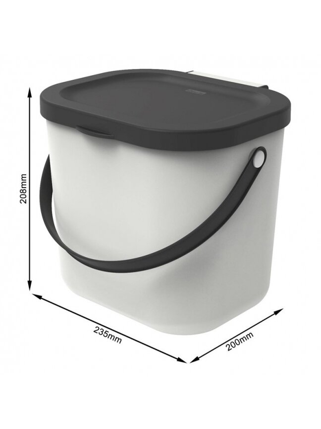 Rūšiavimo šiukšliadėžė Rotho, 6 l, balta/pilka 1