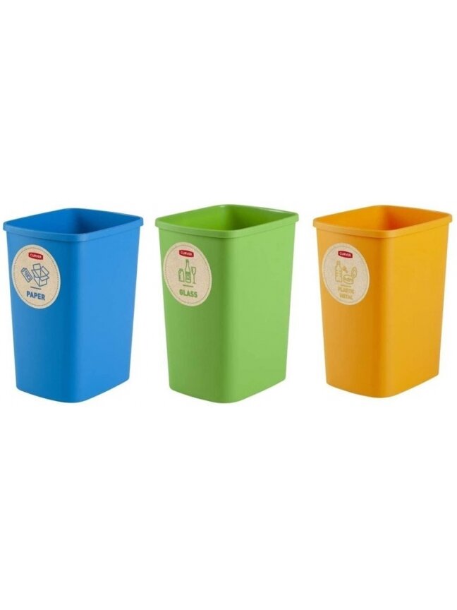 Rūšiavimo šiukšliadėžių rinkinys ECO FRIENDLY, 3 × 25 l 1 Rūšiavimo šiukšliadėžių rinkinys ECO FRIENDLY, 3 × 25 l 1