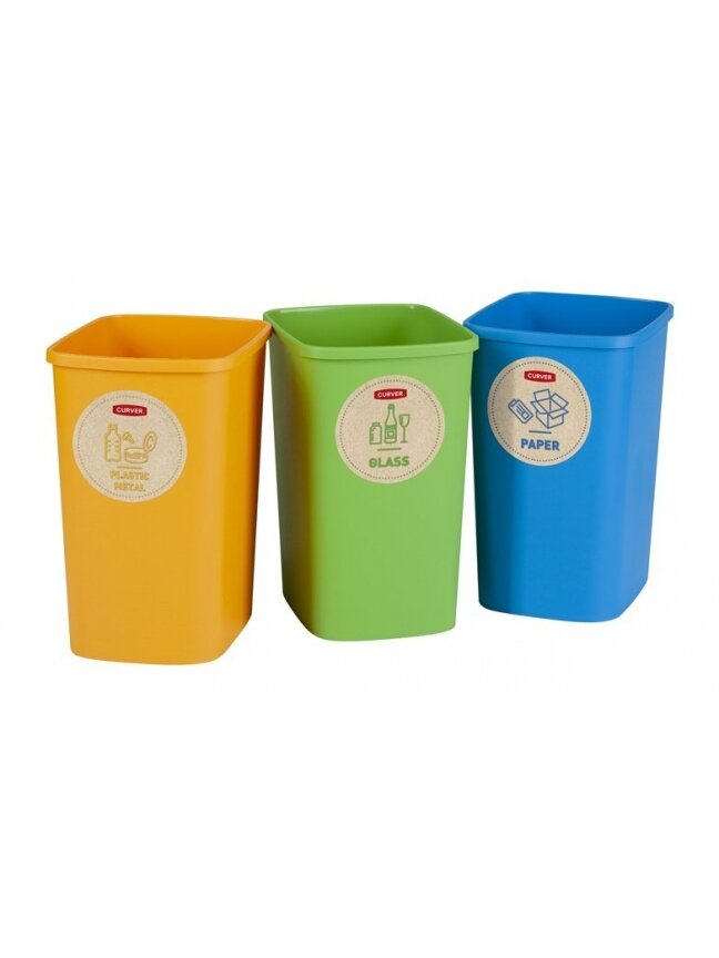 Rūšiavimo šiukšliadėžių rinkinys ECO FRIENDLY, 3 × 9 l 1