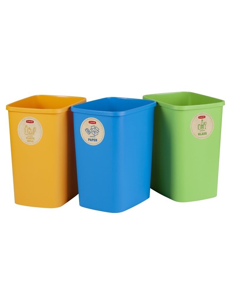 Rūšiavimo šiukšliadėžių rinkinys ECO FRIENDLY, 3 × 25 l Rūšiavimo šiukšliadėžių rinkinys ECO FRIENDLY, 3 × 25 l