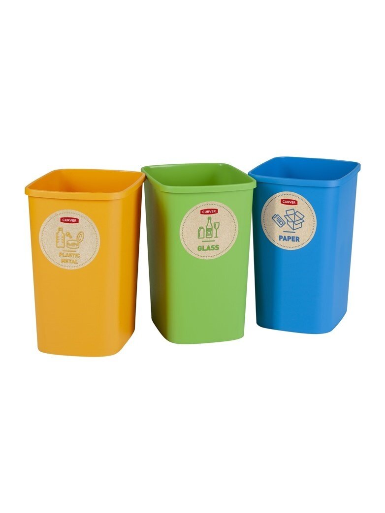 Rūšiavimo šiukšliadėžių rinkinys ECO FRIENDLY, 3 × 9 l 1 Rūšiavimo šiukšliadėžių rinkinys ECO FRIENDLY, 3 × 9 l 1