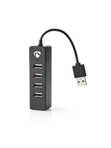 Šakotuvas USB 2.0, 4 prievadai, juodas