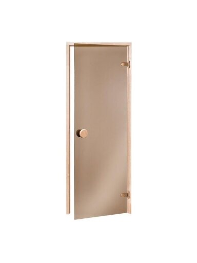 Saunos durys ANDRES ECO 70x190cm, pušis, bronzinis stiklas