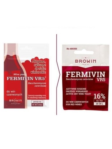 Sausosios vyno mielės BIOWIN DRVR5/400350, 7 g