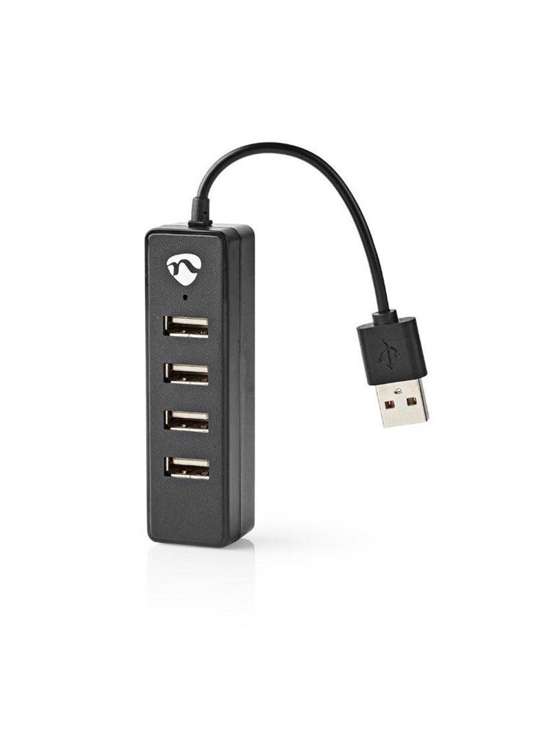 Šakotuvas USB 2.0, 4 prievadai, juodas Šakotuvas USB 2.0, 4 prievadai, juodas