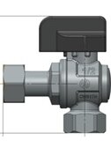 SENA VA30 DK kampinis ventilis 1/2" v/v, su laisva veržle