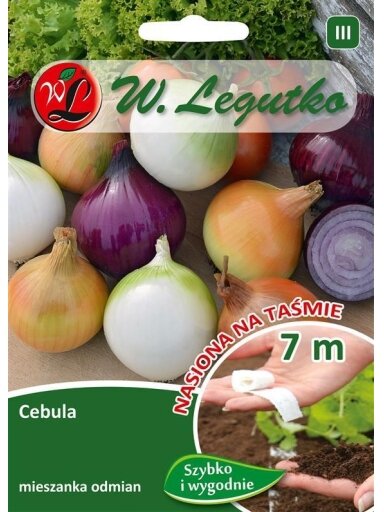 Sėklos juostoje Svogūnų mišinys