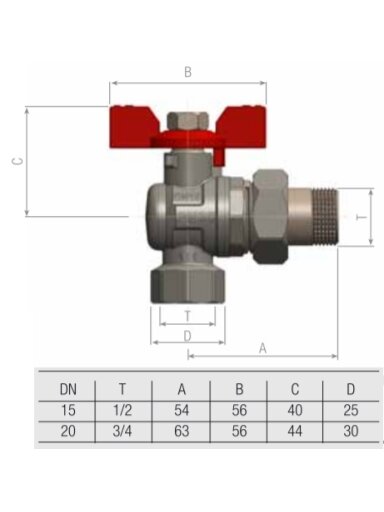 SENA kampinis ventilis su išard. jungtimi 3/4" v/i trumpa rankena SENA kampinis ventilis su išard. jungtimi 3/4" v/i trumpa rankena
