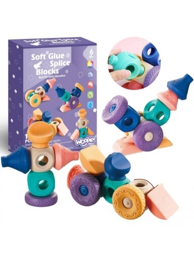 Sensoriniai Konstrukciniai Blokai Squeeze Puzzle WOOPIE BABY