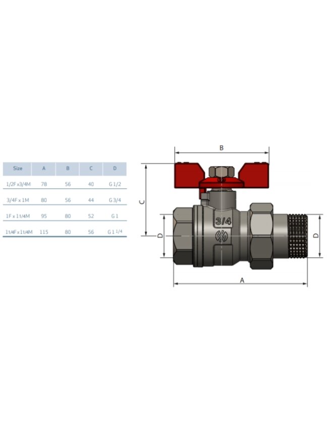 SENA ventilis su antgaliu 1 1/4" v/i trumpa rankena 1 SENA ventilis su antgaliu 1 1/4" v/i trumpa rankena 1