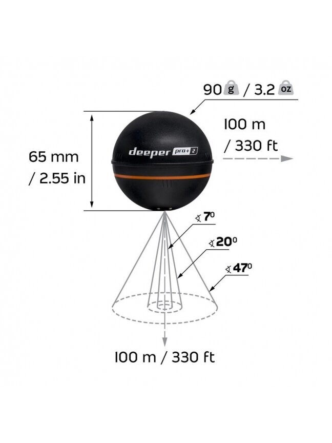 Sensorius žuvų paieškos Deeper PRO+ 2 1 Sensorius žuvų paieškos Deeper PRO+ 2 1
