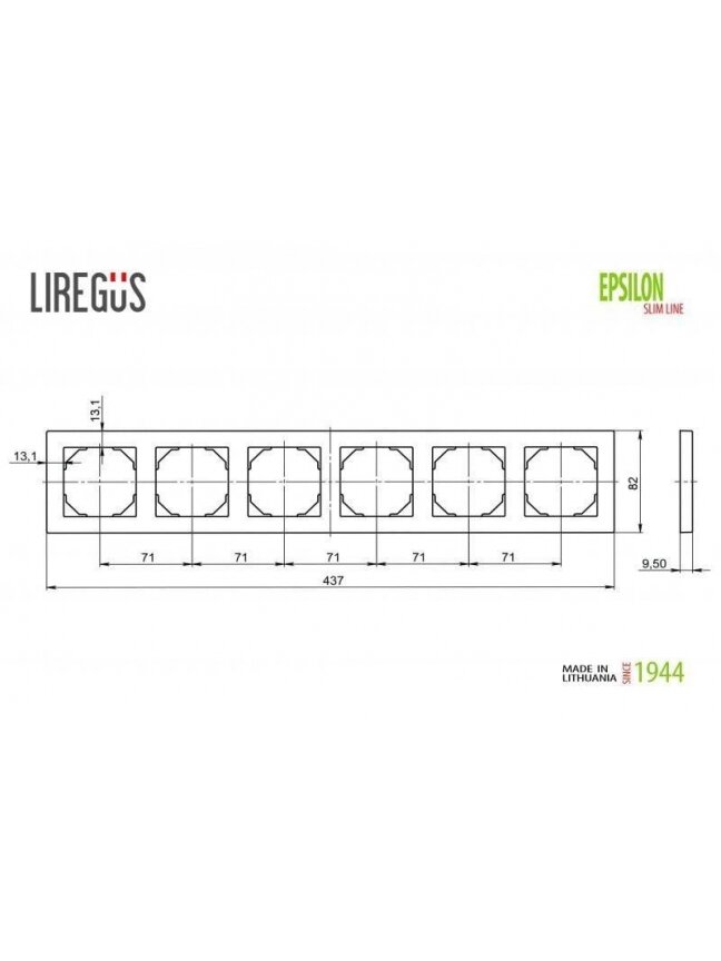 Šešiavietis rėmelis LIREGUS EPSILON, baltos spalvos 1 Šešiavietis rėmelis LIREGUS EPSILON, baltos spalvos 1