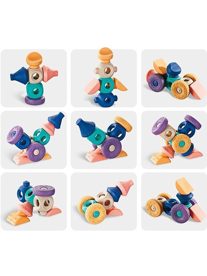 Sensoriniai Konstrukciniai Blokai Squeeze Puzzle WOOPIE BABY 9