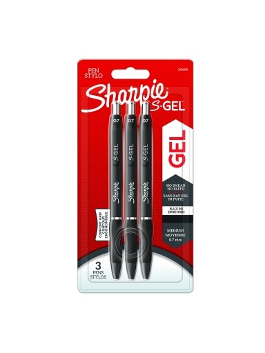 Sharpie Rašiklis „Sharpie S-GEL", juodas, blist., 3 vnt.