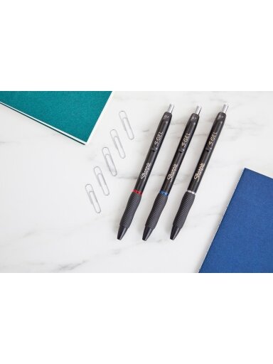 Sharpie Rašiklis „Sharpie S-GEL", mėl./juod./raud., blist., 3 vnt.