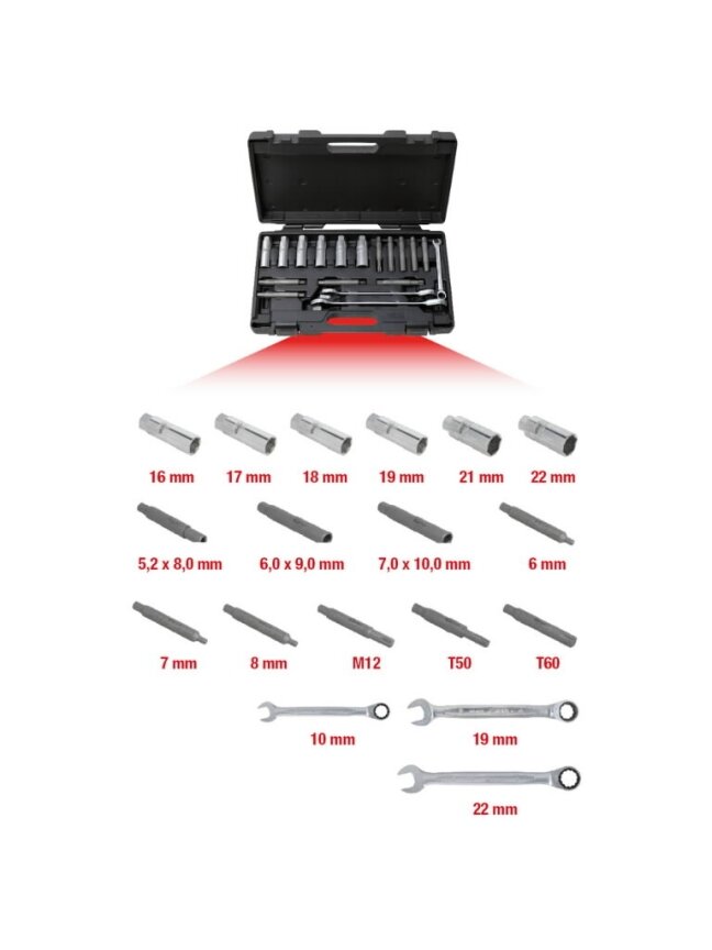 shock absorber basic tool set 18-pcs, KS Tools