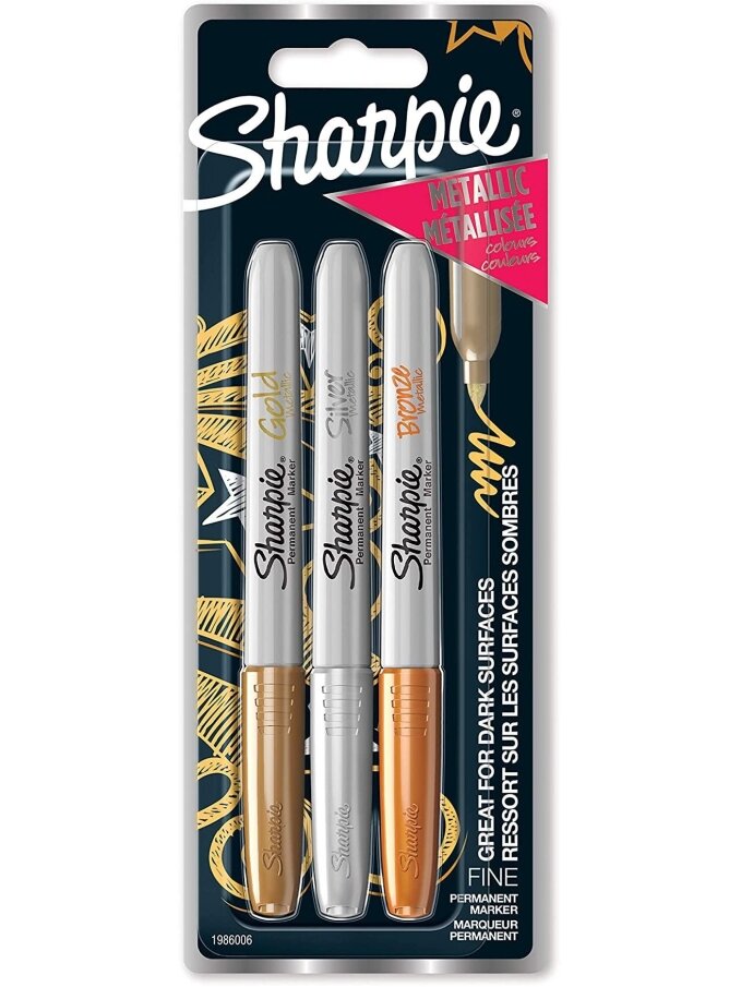 Sharpie METALLIC markerių rik. auksinė/sidabrinė/bonzinė 1