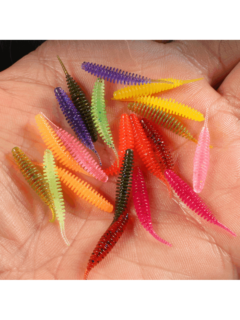 Silikoninis masalas AsaTsuri Tanta Hot Yellow, ilgis 2,5 cm,.20vnt 2