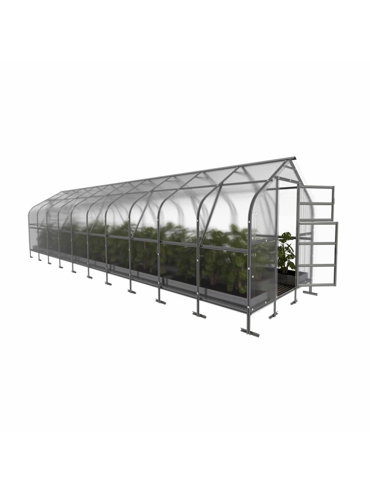 Šiltnamis KLASIKA Drop - 4 mm storio kanalinis polikarbonatas - 2,5 x 12 m (30 m²) 1