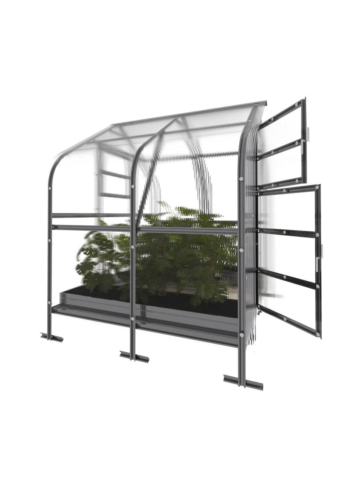 Šiltnamis KLASIKA Drop - 6 mm storio kanalinis polikarbonatas - 2,5 x 2 m (5 m²) 1
