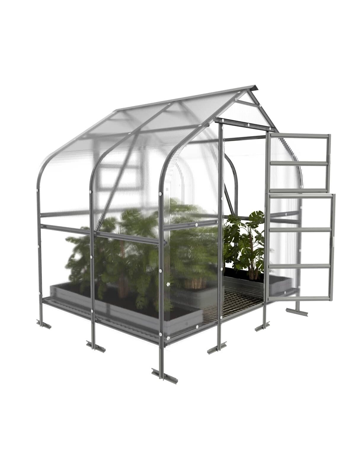 Šiltnamis KLASIKA Drop - 6 mm storio kanalinis polikarbonatas - 2,5 x 2 m (5 m²) Šiltnamis KLASIKA Drop - 6 mm storio kanalinis polikarbonatas - 2,5 x 2 m (5 m²)