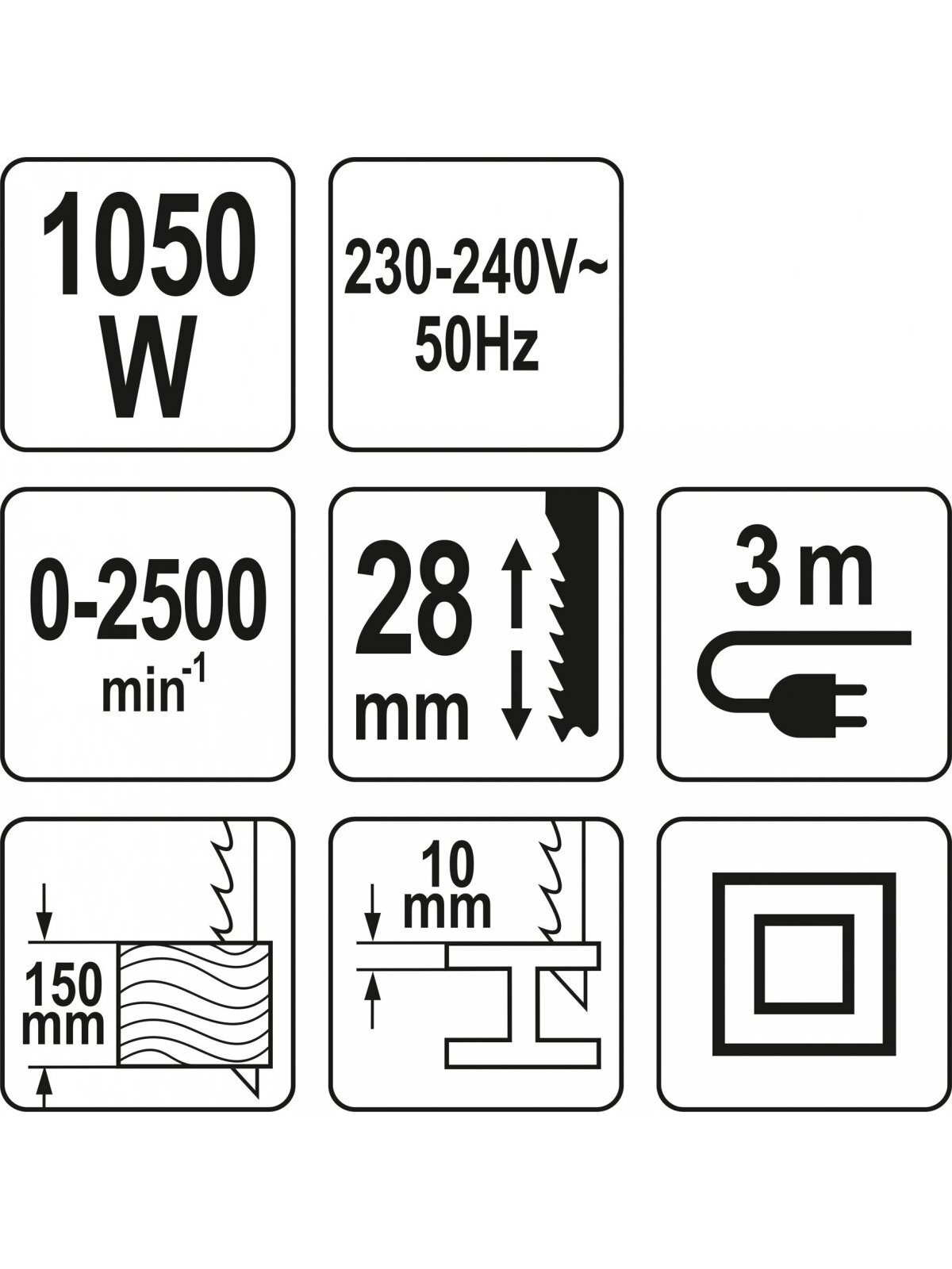 Siaurapjūklis tiesinis elektrinis 1050W Yato 4 Siaurapjūklis tiesinis elektrinis 1050W Yato 4