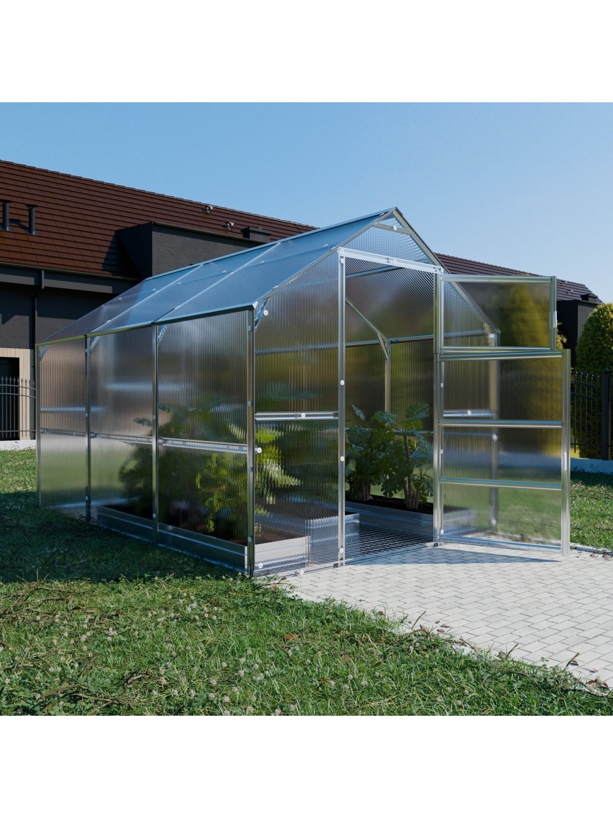 Šiltnamis KLASIKA Bernard - 4 mm storio kanalinis polikarbonatas - 2,35 x 3 m (7,05 m²) 3