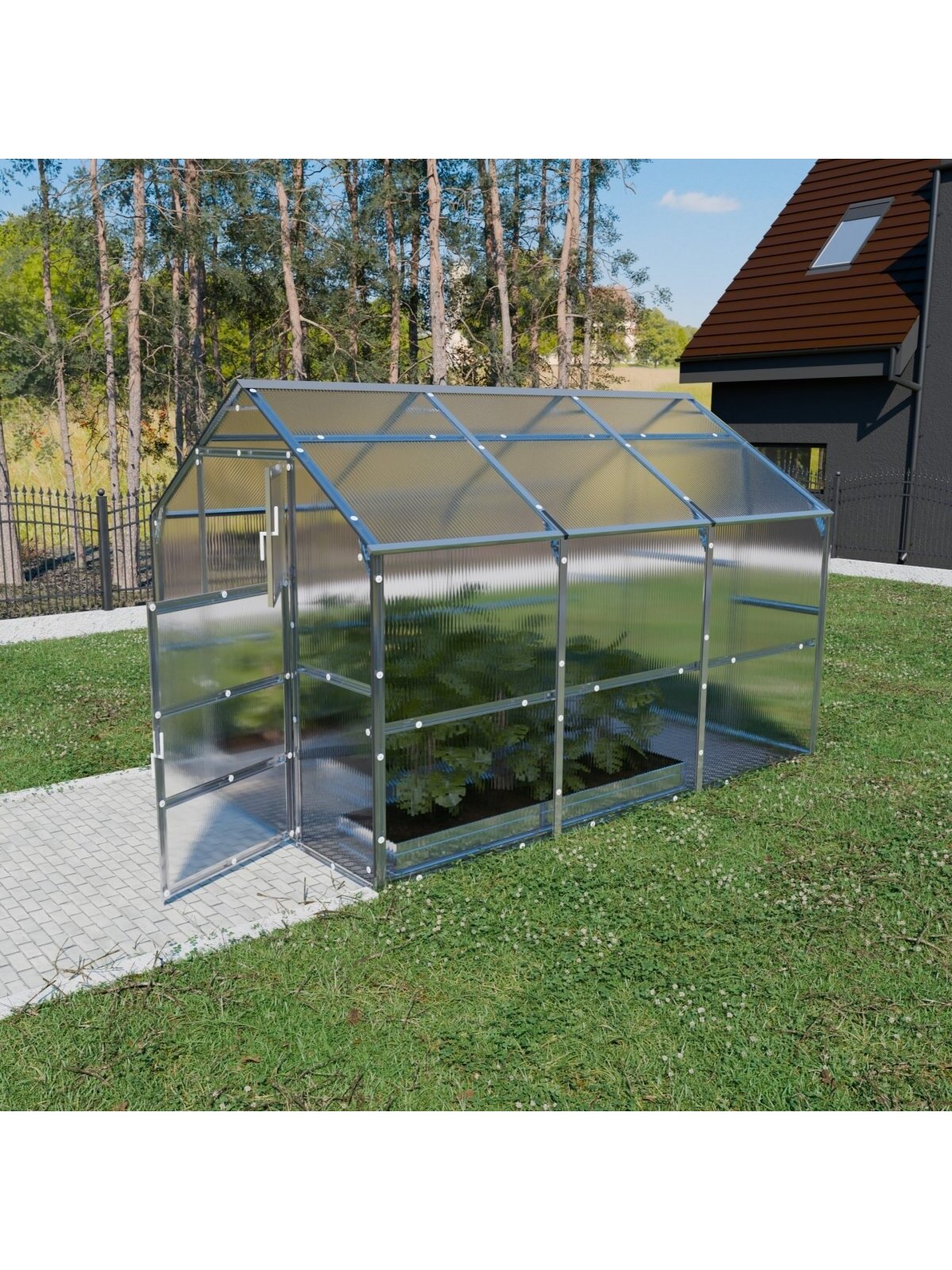 Šiltnamis KLASIKA Bernard - 4 mm storio kanalinis polikarbonatas - 2,35 x 3 m (7,05 m²) 4