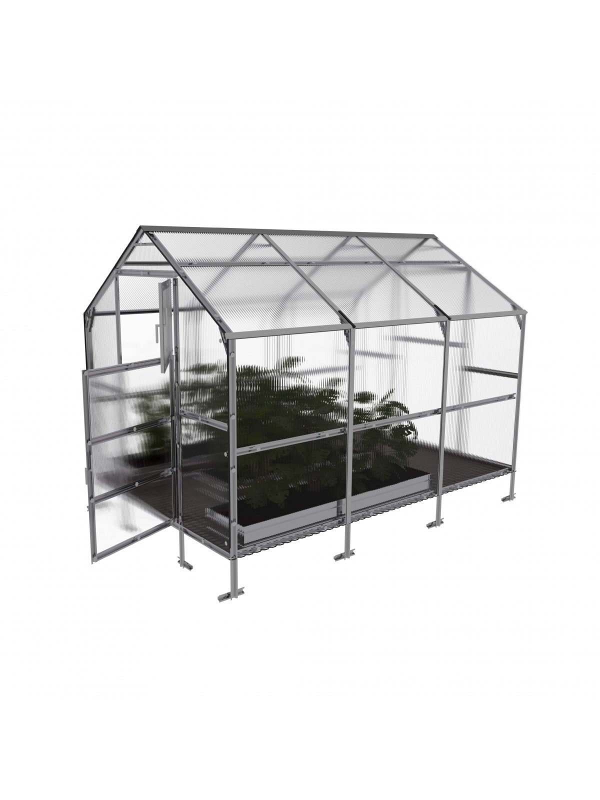 Šiltnamis KLASIKA Bernard - 4 mm storio kanalinis polikarbonatas - 2,35 x 4 m (9,4 m²) 1