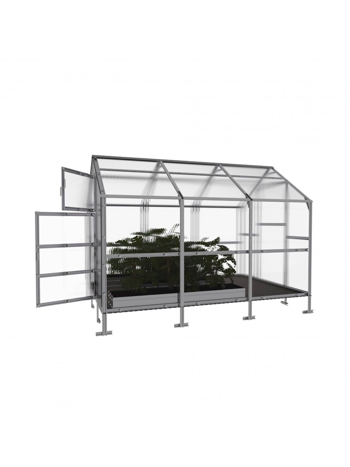 Šiltnamis KLASIKA Bernard - 4 mm storio kanalinis polikarbonatas - 2,35 x 4 m (9,4 m²) 2