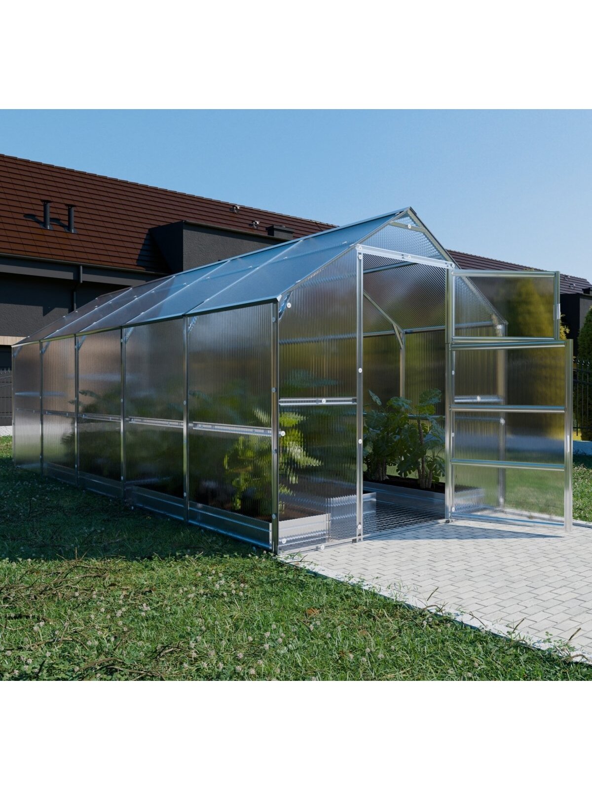 Šiltnamis KLASIKA Bernard - 4 mm storio kanalinis polikarbonatas - 2,35 x 5 m (11,75 m²) 3
