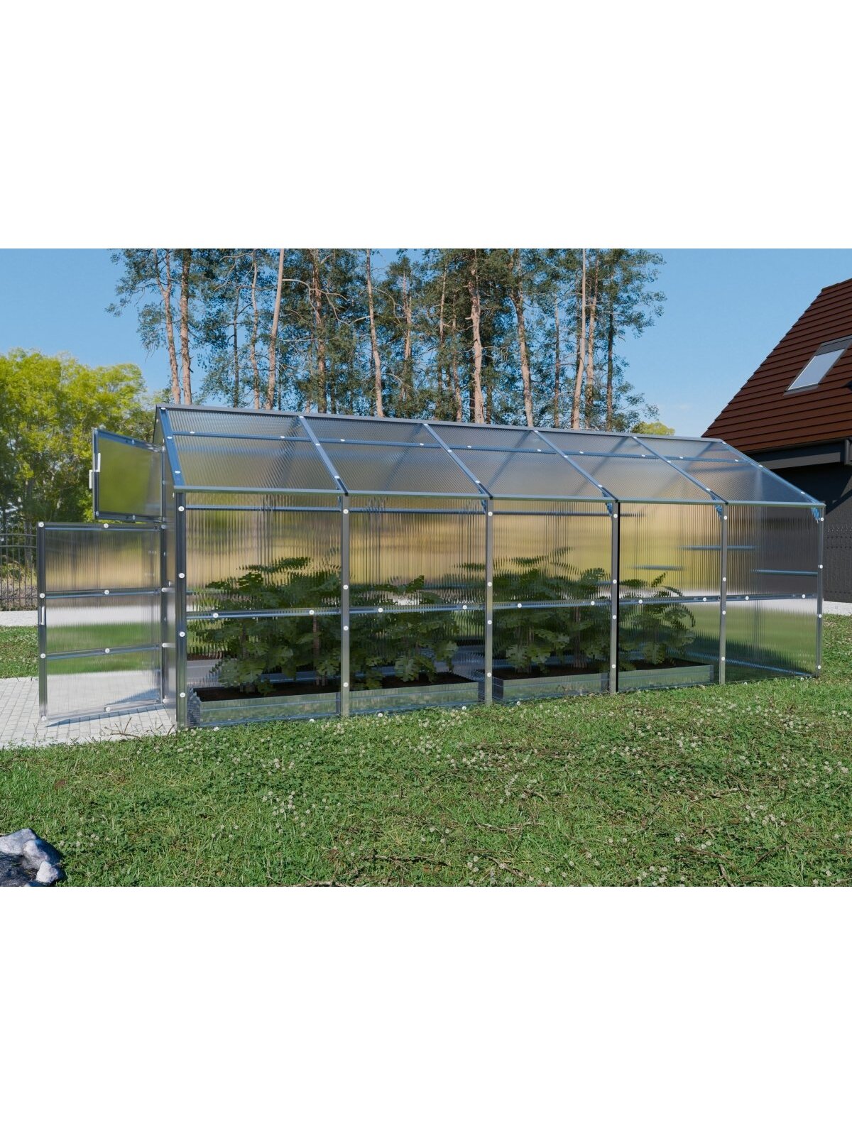 Šiltnamis KLASIKA Bernard - 4 mm storio kanalinis polikarbonatas - 2,35 x 5 m (11,75 m²) 5 Šiltnamis KLASIKA Bernard - 4 mm storio kanalinis polikarbonatas - 2,35 x 5 m (11,75 m²) 5