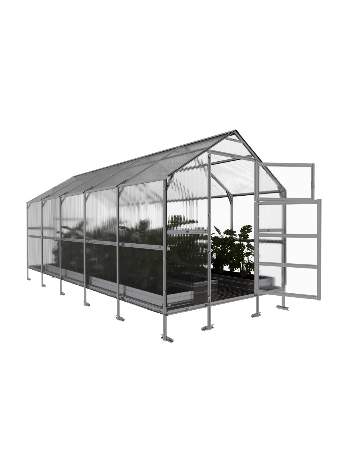 Šiltnamis KLASIKA Bernard - 4 mm storio kanalinis polikarbonatas - 2,35 x 5 m (11,75 m²)