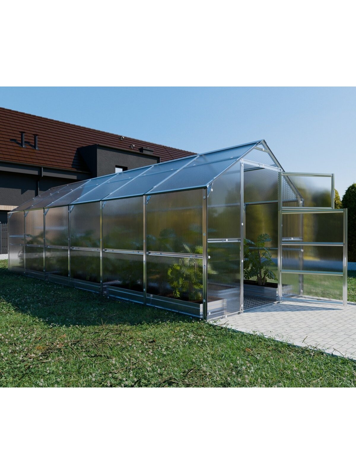 Šiltnamis KLASIKA Bernard - 4 mm storio kanalinis polikarbonatas - 2,35 x 6 m (14,1 m²) 2