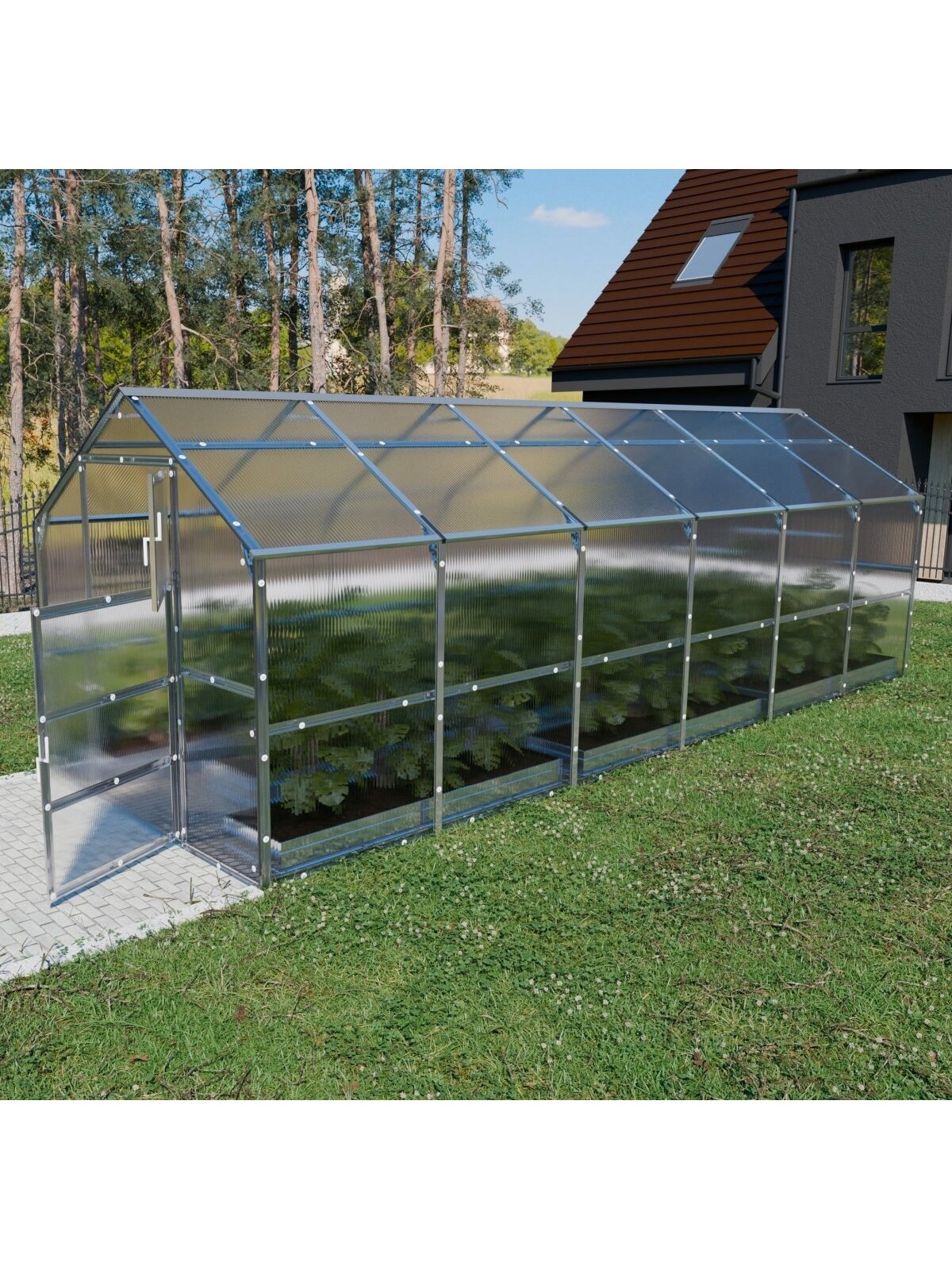 Šiltnamis KLASIKA Bernard - 4 mm storio kanalinis polikarbonatas - 2,35 x 6 m (14,1 m²) 3