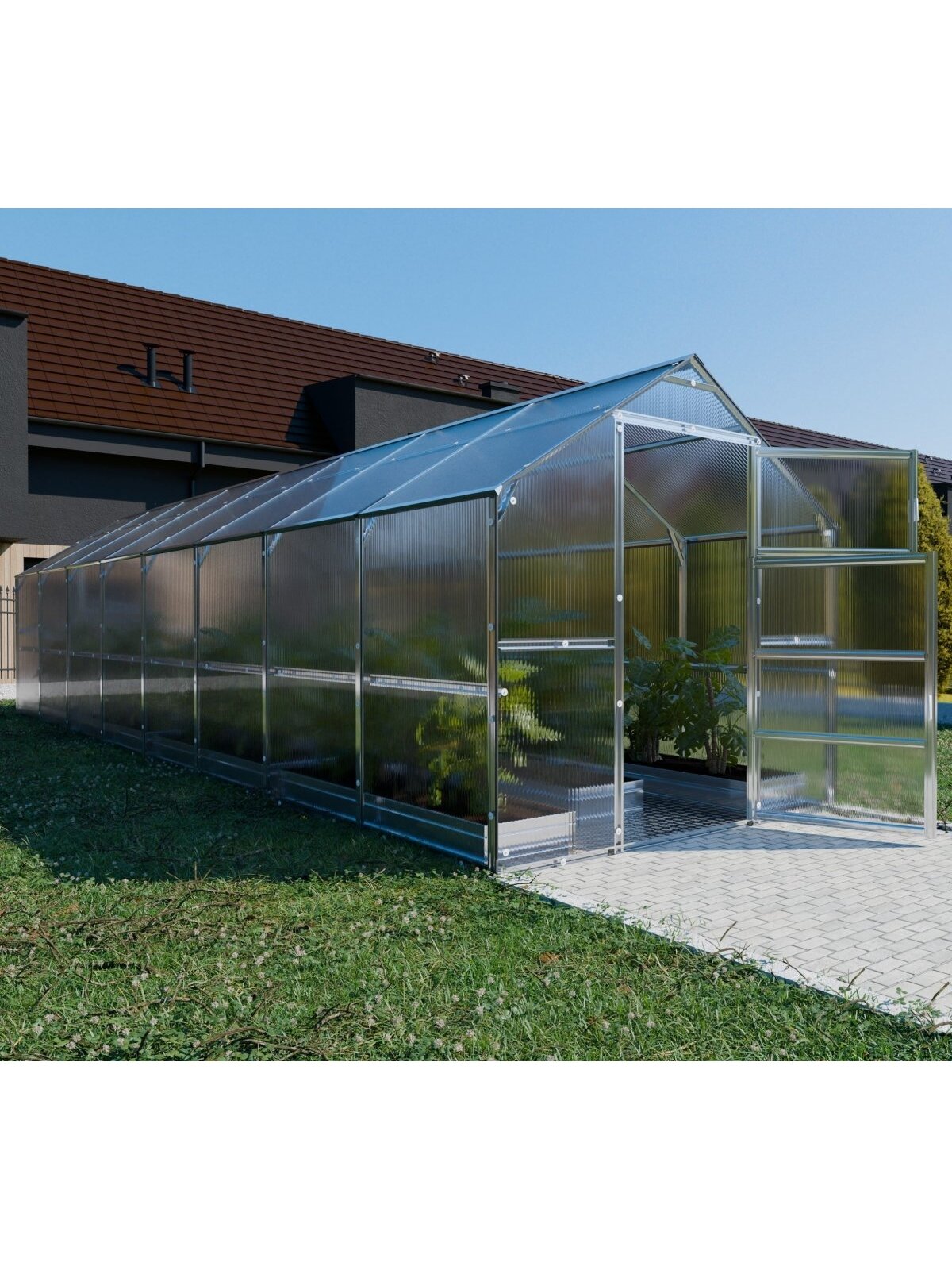 Šiltnamis KLASIKA Bernard - 4 mm storio kanalinis polikarbonatas - 2,35 x 8 m (18,8 m²) 3 Šiltnamis KLASIKA Bernard - 4 mm storio kanalinis polikarbonatas - 2,35 x 8 m (18,8 m²) 3